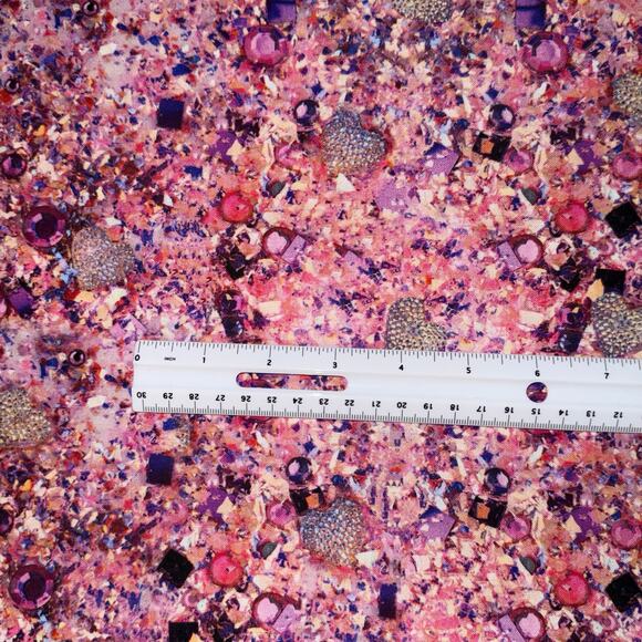 Pink Jewels, Rhinestones, Hearts | Brother Sister Design Studio - 1/2 Yard - Picture 2 of 5